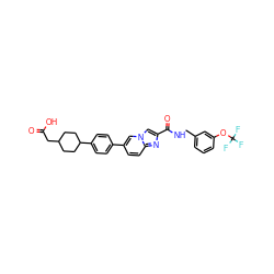 O=C(O)CC1CCC(c2ccc(-c3ccc4nc(C(=O)NCc5cccc(OC(F)(F)F)c5)cn4c3)cc2)CC1 ZINC000205579860