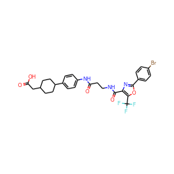 O=C(O)CC1CCC(c2ccc(NC(=O)CCNC(=O)c3nc(-c4ccc(Br)cc4)oc3C(F)(F)F)cc2)CC1 ZINC001772583043