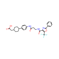 O=C(O)CC1CCC(c2ccc(NC(=O)CCNC(=O)c3nc(-c4ccccc4)oc3C(F)(F)F)cc2)CC1 ZINC001772638933