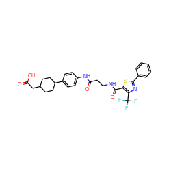 O=C(O)CC1CCC(c2ccc(NC(=O)CCNC(=O)c3sc(-c4ccccc4)nc3C(F)(F)F)cc2)CC1 ZINC001772588504