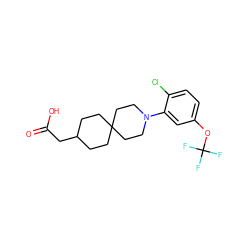 O=C(O)CC1CCC2(CC1)CCN(c1cc(OC(F)(F)F)ccc1Cl)CC2 ZINC000209053267