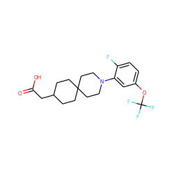 O=C(O)CC1CCC2(CC1)CCN(c1cc(OC(F)(F)F)ccc1F)CC2 ZINC000209053594