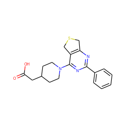 O=C(O)CC1CCN(c2nc(-c3ccccc3)nc3c2CSC3)CC1 ZINC000096923874