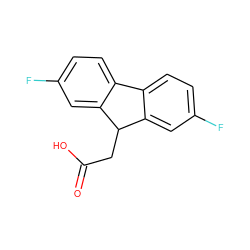 O=C(O)CC1c2cc(F)ccc2-c2ccc(F)cc21 ZINC000013735077