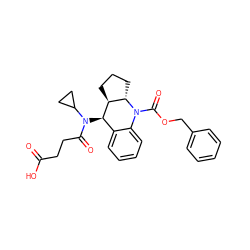 O=C(O)CCC(=O)N(C1CC1)[C@@H]1c2ccccc2N(C(=O)OCc2ccccc2)[C@H]2CCC[C@@H]21 ZINC000204917329