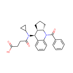 O=C(O)CCC(=O)N(C1CC1)[C@@H]1c2ccccc2N(C(=O)c2ccccc2)[C@H]2CCC[C@@H]21 ZINC000208780248