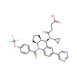 O=C(O)CCC(=O)N(C1CC1)[C@H]1c2cc(-c3cncnc3)ccc2N(C(=O)c2ccc(OC(F)(F)F)cc2)[C@H]2CCC[C@H]21 ZINC000205118532