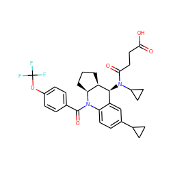 O=C(O)CCC(=O)N(C1CC1)[C@H]1c2cc(C3CC3)ccc2N(C(=O)c2ccc(OC(F)(F)F)cc2)[C@H]2CCC[C@H]21 ZINC000205119874