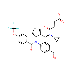 O=C(O)CCC(=O)N(C1CC1)[C@H]1c2cc(CO)ccc2N(C(=O)c2ccc(OC(F)(F)F)cc2)[C@H]2CCC[C@H]21 ZINC000205088154