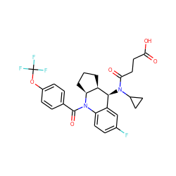 O=C(O)CCC(=O)N(C1CC1)[C@H]1c2cc(F)ccc2N(C(=O)c2ccc(OC(F)(F)F)cc2)[C@H]2CCC[C@H]21 ZINC000145664635