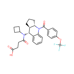 O=C(O)CCC(=O)N(C1CCC1)[C@H]1c2ccccc2N(C(=O)c2ccc(OC(F)(F)F)cc2)[C@H]2CCC[C@@H]21 ZINC000208783091