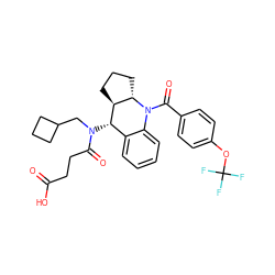 O=C(O)CCC(=O)N(CC1CCC1)[C@H]1c2ccccc2N(C(=O)c2ccc(OC(F)(F)F)cc2)[C@H]2CCC[C@@H]21 ZINC000145707589