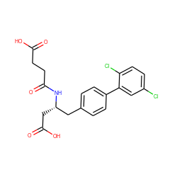 O=C(O)CCC(=O)N[C@@H](CC(=O)O)Cc1ccc(-c2cc(Cl)ccc2Cl)cc1 ZINC000068247605