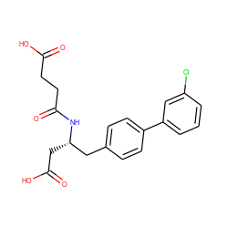 O=C(O)CCC(=O)N[C@@H](CC(=O)O)Cc1ccc(-c2cccc(Cl)c2)cc1 ZINC000166584770