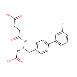 O=C(O)CCC(=O)N[C@@H](CC(=O)O)Cc1ccc(-c2cccc(F)c2)cc1 ZINC000165626885