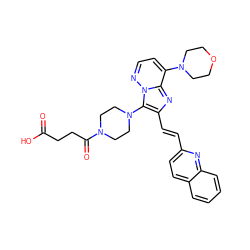 O=C(O)CCC(=O)N1CCN(c2c(/C=C/c3ccc4ccccc4n3)nc3c(N4CCOCC4)ccnn23)CC1 ZINC001772613707