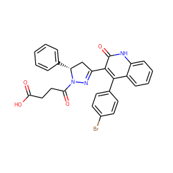 O=C(O)CCC(=O)N1N=C(c2c(-c3ccc(Br)cc3)c3ccccc3[nH]c2=O)C[C@H]1c1ccccc1 ZINC000096283816