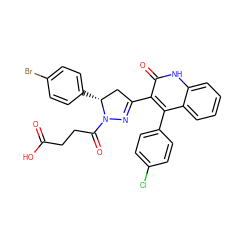 O=C(O)CCC(=O)N1N=C(c2c(-c3ccc(Cl)cc3)c3ccccc3[nH]c2=O)C[C@H]1c1ccc(Br)cc1 ZINC000096283814