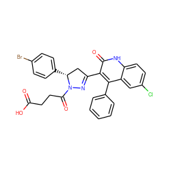 O=C(O)CCC(=O)N1N=C(c2c(-c3ccccc3)c3cc(Cl)ccc3[nH]c2=O)C[C@H]1c1ccc(Br)cc1 ZINC000096283830