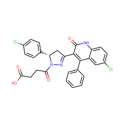 O=C(O)CCC(=O)N1N=C(c2c(-c3ccccc3)c3cc(Cl)ccc3[nH]c2=O)C[C@H]1c1ccc(Cl)cc1 ZINC000096283832