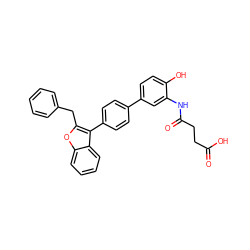 O=C(O)CCC(=O)Nc1cc(-c2ccc(-c3c(Cc4ccccc4)oc4ccccc34)cc2)ccc1O ZINC000013806778