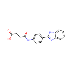 O=C(O)CCC(=O)Nc1ccc(-c2nc3ccccc3[nH]2)cc1 ZINC000000246361