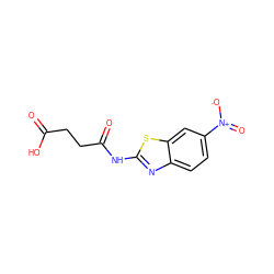 O=C(O)CCC(=O)Nc1nc2ccc([N+](=O)[O-])cc2s1 ZINC000002500769