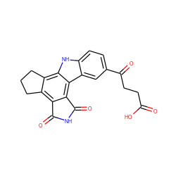 O=C(O)CCC(=O)c1ccc2[nH]c3c4c(c5c(c3c2c1)C(=O)NC5=O)CCC4 ZINC000073223414