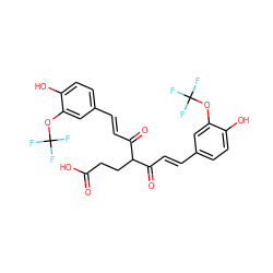 O=C(O)CCC(C(=O)/C=C/c1ccc(O)c(OC(F)(F)F)c1)C(=O)/C=C/c1ccc(O)c(OC(F)(F)F)c1 ZINC000209483092