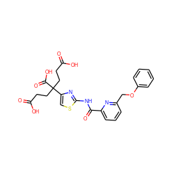 O=C(O)CCC(CCC(=O)O)(C(=O)O)c1csc(NC(=O)c2cccc(COc3ccccc3)n2)n1 ZINC000028461882