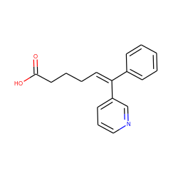 O=C(O)CCC/C=C(/c1ccccc1)c1cccnc1 ZINC000026738853