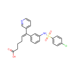 O=C(O)CCC/C=C(/c1cccnc1)c1cccc(NS(=O)(=O)c2ccc(Cl)cc2)c1 ZINC000013733153