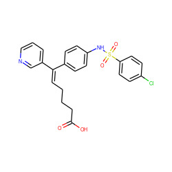 O=C(O)CCC/C=C(\c1ccc(NS(=O)(=O)c2ccc(Cl)cc2)cc1)c1cccnc1 ZINC000013733156