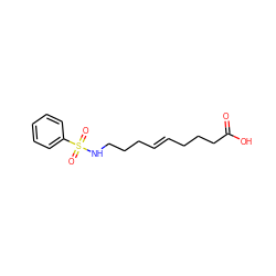 O=C(O)CCC/C=C/CCCNS(=O)(=O)c1ccccc1 ZINC000029473196