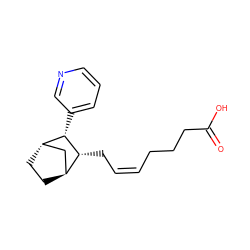 O=C(O)CCC/C=C\C[C@@H]1[C@H]2CC[C@@H](C2)[C@@H]1c1cccnc1 ZINC000100021681