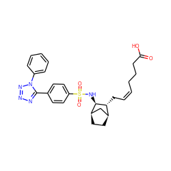 O=C(O)CCC/C=C\C[C@@H]1[C@H]2CC[C@H](C2)[C@H]1NS(=O)(=O)c1ccc(-c2nnnn2-c2ccccc2)cc1 ZINC000026488935