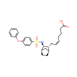 O=C(O)CCC/C=C\C[C@@H]1[C@H]2CC[C@H](C2)[C@H]1NS(=O)(=O)c1ccc(Oc2ccccc2)cc1 ZINC000013521239