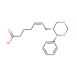 O=C(O)CCC/C=C\C[C@@H]1COCO[C@@H]1c1ccccc1 ZINC000027752009