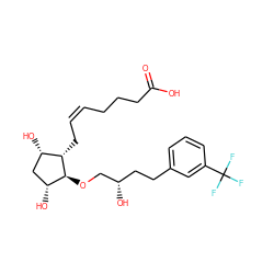 O=C(O)CCC/C=C\C[C@H]1[C@@H](O)C[C@@H](O)[C@@H]1OC[C@@H](O)CCc1cccc(C(F)(F)F)c1 ZINC000003940620