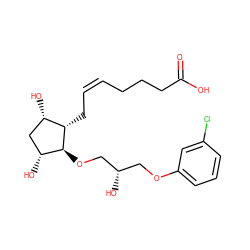 O=C(O)CCC/C=C\C[C@H]1[C@@H](O)C[C@@H](O)[C@@H]1OC[C@@H](O)COc1cccc(Cl)c1 ZINC000003940958