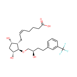 O=C(O)CCC/C=C\C[C@H]1[C@@H](O)C[C@@H](O)[C@@H]1OC[C@H](O)CCc1cccc(C(F)(F)F)c1 ZINC000040421589