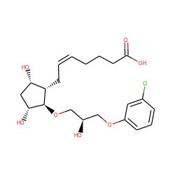 O=C(O)CCC/C=C\C[C@H]1[C@@H](O)C[C@@H](O)[C@@H]1OC[C@H](O)COc1cccc(Cl)c1 ZINC000040423223