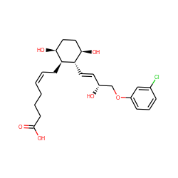 O=C(O)CCC/C=C\C[C@H]1[C@@H](O)CC[C@@H](O)[C@@H]1/C=C/[C@@H](O)COc1cccc(Cl)c1 ZINC000013813146