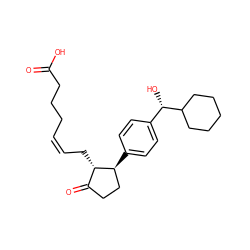 O=C(O)CCC/C=C\C[C@H]1C(=O)CC[C@@H]1c1ccc([C@H](O)C2CCCCC2)cc1 ZINC000117764607