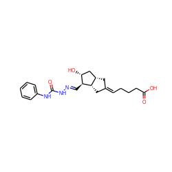 O=C(O)CCC/C=C1\C[C@H]2C[C@@H](O)[C@H](/C=N/NC(=O)Nc3ccccc3)[C@H]2C1 ZINC000003927529