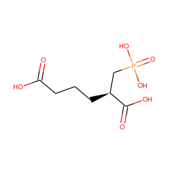 O=C(O)CCC[C@@H](CP(=O)(O)O)C(=O)O ZINC000013470228