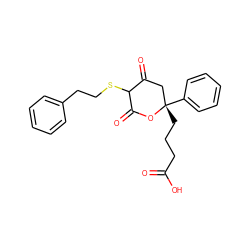 O=C(O)CCC[C@]1(c2ccccc2)CC(=O)C(SCCc2ccccc2)C(=O)O1 ZINC000006579538