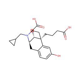 O=C(O)CCC[C@]12CCN(CC3CC3)[C@H](Cc3ccc(O)cc31)[C@@H]2CC(=O)O ZINC000212414637