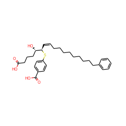 O=C(O)CCC[C@H](O)[C@@H](/C=C\CCCCCCCCCc1ccccc1)Sc1ccc(C(=O)O)cc1 ZINC000029321061