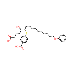 O=C(O)CCC[C@H](O)[C@@H](/C=C\CCCCCCCCOc1ccccc1)Sc1ccc(C(=O)O)cc1 ZINC000029311101